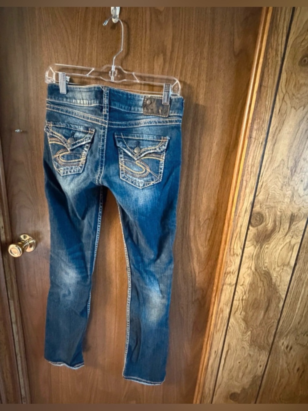 Silver McKenzie Jeans Boot Cut Dark Blue Denim Size W27/L32 Back Pocket Design